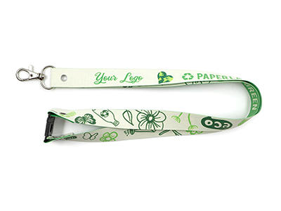 Papierschlüsselband – Öko mit Karabinerhaken und Sicherheitsverschluss