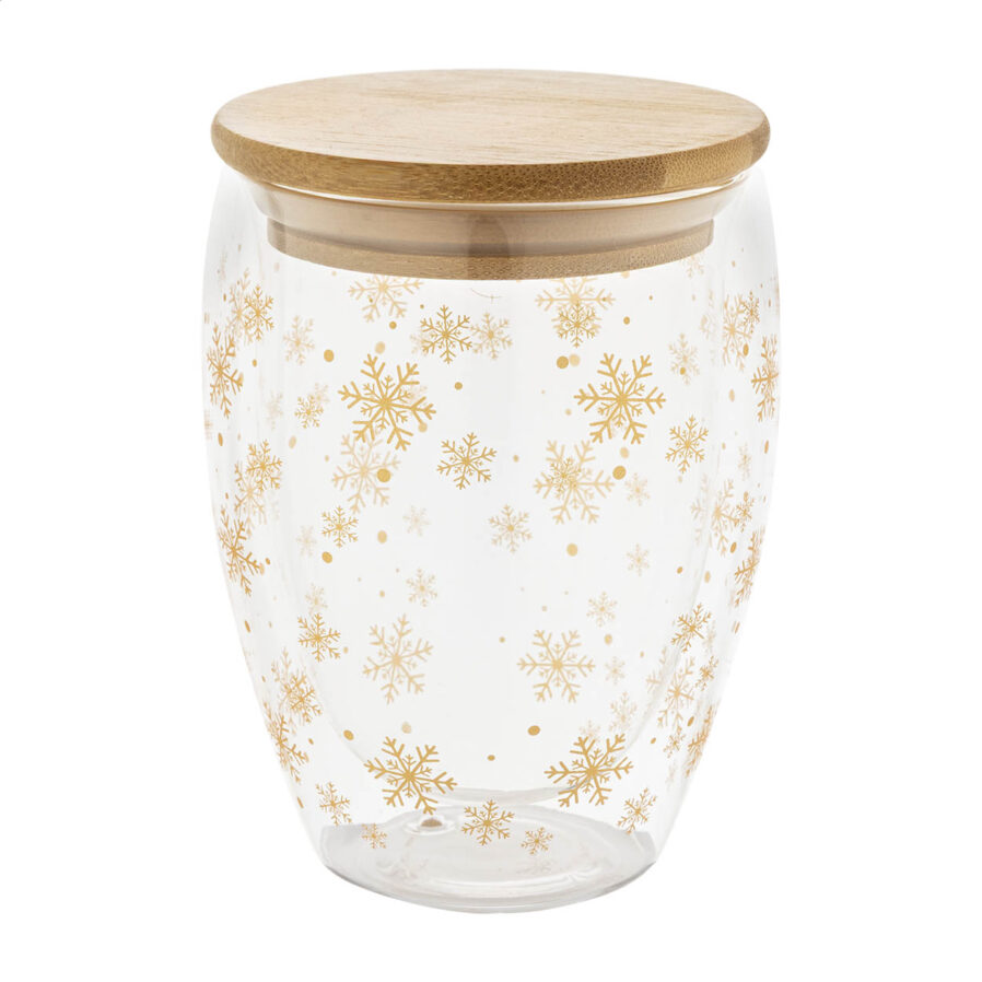Weihnachts-Thermobecher aus Glas Bostro